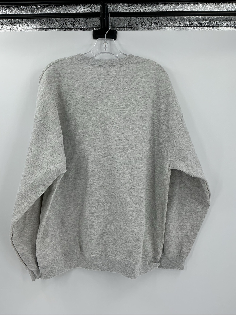 Gildan Grey Crewneck Sweatshirt with Green & Pink Wicked Graphic - Picture 9 of 10